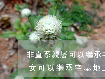 非直系親屬可以繼承宅基地嗎(非農戶口的子女可以繼承宅基地上的房屋嗎)