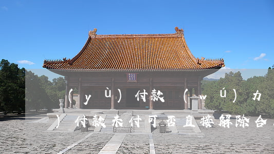 預(yù)付款無(wú)力償還 預(yù)付款未付,可否直接解除合同