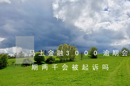 马上金融3000逾期会起诉吗 马上金融逾期两千会被起诉吗