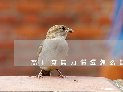 高利貸無力償還怎么辦