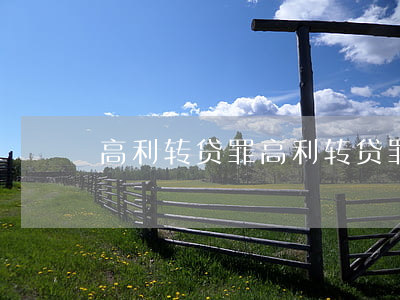 高利转贷罪(高利转贷罪的追诉期限)