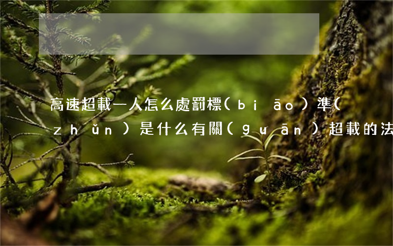 高速超載一人怎么處罰標(biāo)準(zhǔn)是什么（有關(guān)超載的法律規(guī)定）